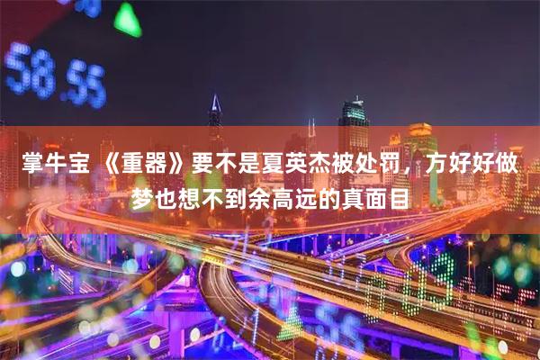 掌牛宝 《重器》要不是夏英杰被处罚，方好好做梦也想不到余高远的真面目